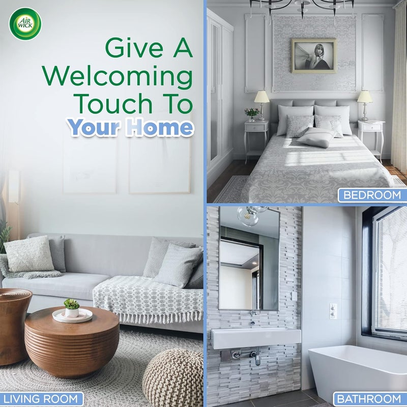 أير ويك إعادة تعبئة رذاذ أوتوماتيكي Air Wick Freshmatic، برائحة الكتان النظيفة، 250 مل × 2 تصميم شامل متعدد - Image 5