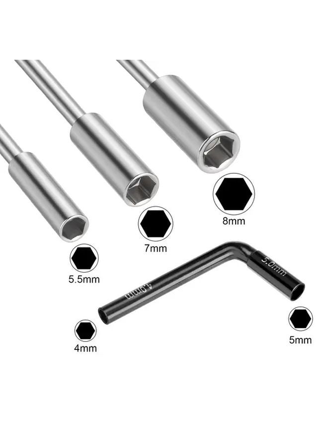 مجموعة مفكات صواميل سداسية من الفولاذ لنماذج التحكم عن بُعد، مقاسات M2 إلى M5، بمقبض تحرير سريع - Image 3