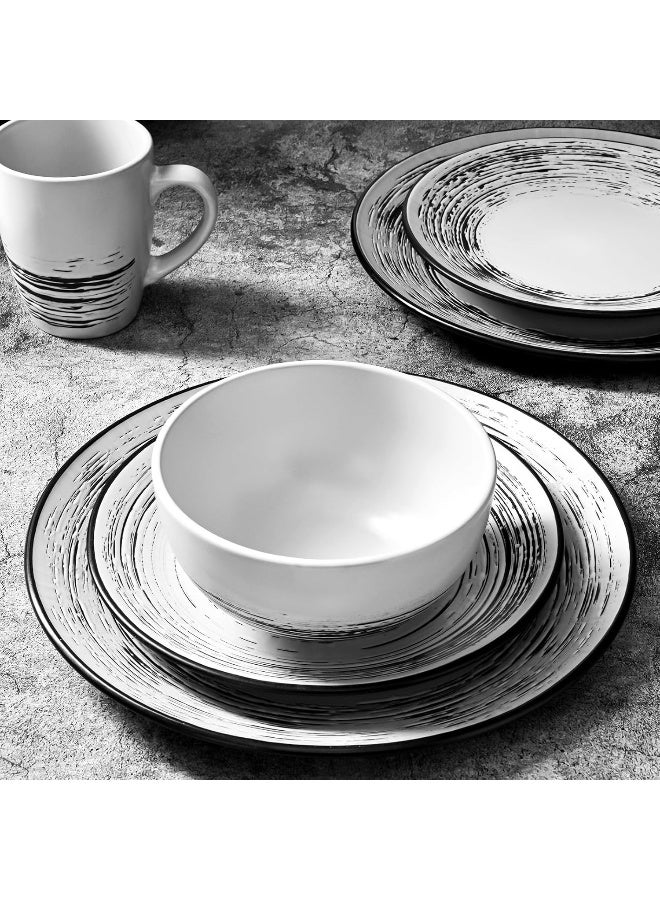 Homlouue Dinnerware Sets 16 Pieces Plates and Bowls Sets Dishes Set for 4 - Image 3