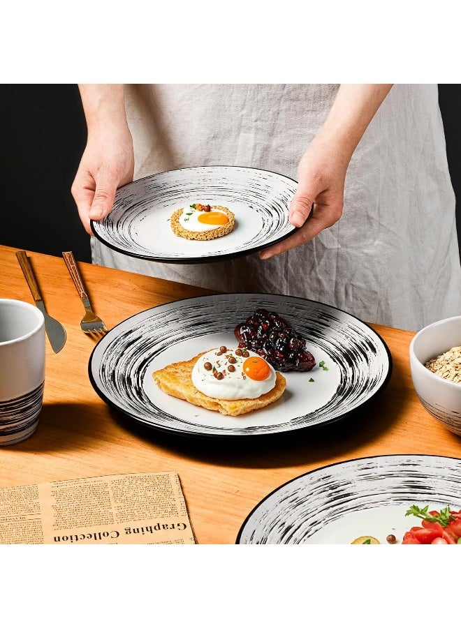 Homlouue Dinnerware Sets 16 Pieces Plates and Bowls Sets Dishes Set for 4 - Image 4