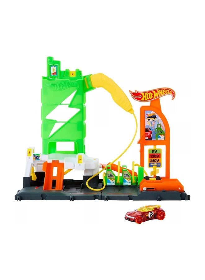 Hot Wheels مجموعة محطة الوقود سوبر شحن لنلعب في مدينة هوت ويلز - Image 3