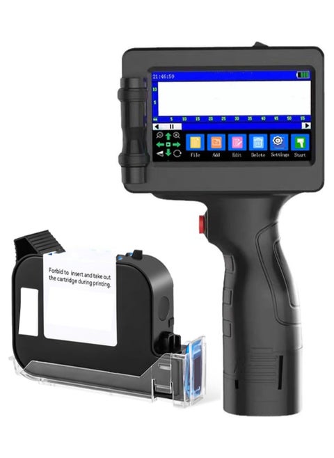 Handheld Inkjet Printer,Portable Handheld Inkjet Printer With 4.3 Inch Touch Screen Fast Drying Inkjet Printer For Logo/Image/Production Date/Number/Batch/QR Code/Barcode
