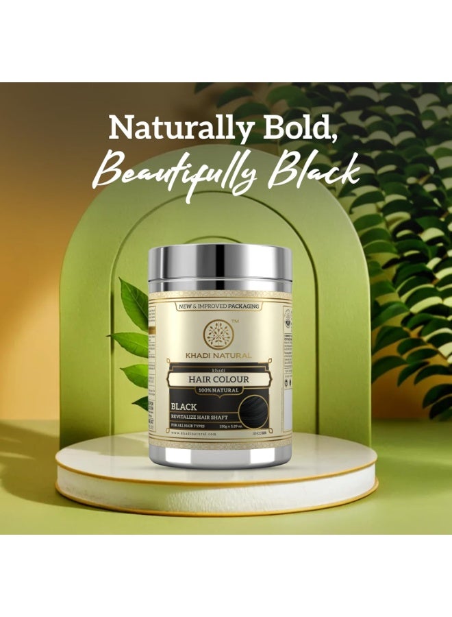 Khadi Natural Ayurvedic Black Henna Powder | Herbal Hair Color for Natural Looking Black Hair | Conditions, Strengthens Hair | Chemical Free Formula | Suitable for All Hair Types | 150g - Image 2