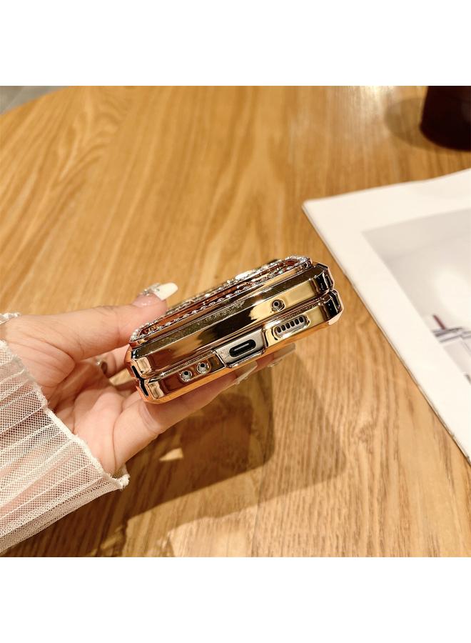 S-TOP Case For Samsung Galaxy Z Flip3 5G Electroplated PC Starry Sky Glitter Shockproof Phone Case with Ring - Image 4