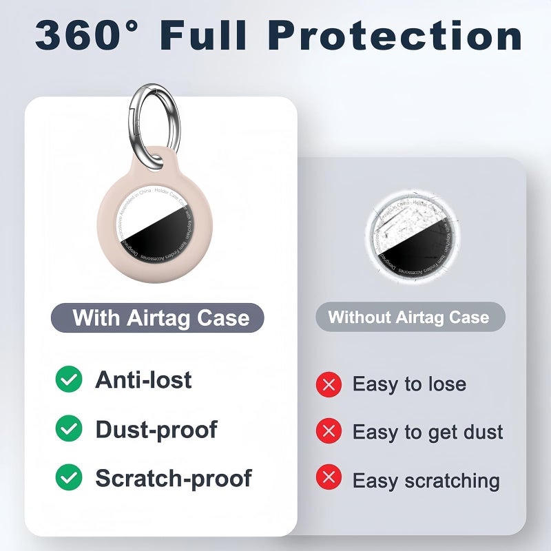 MOLOSLEEVE Case for AirTag 2nd Gen (2026) & 1st Gen, Shockproof Holder Anti-Scratch Protective Cover for Air Tags, Men's Women's Keyrings & Keychains for Keys, Luggage, Bags, Milk Tea Color - Image 5