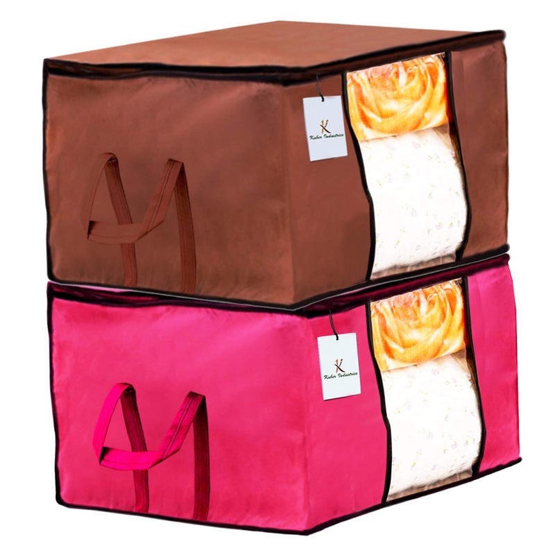 Kuber Industries Underbed Storage BagBlanket CoverWardrobe Organizer For clothesComforter CoverMULTI - Image 1