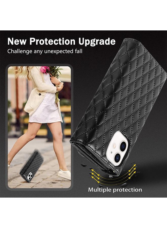 Zaboon Case For iPhone 11 Zipper Multi-Card Wallet Rhombic Leather Phone Case - Image 4