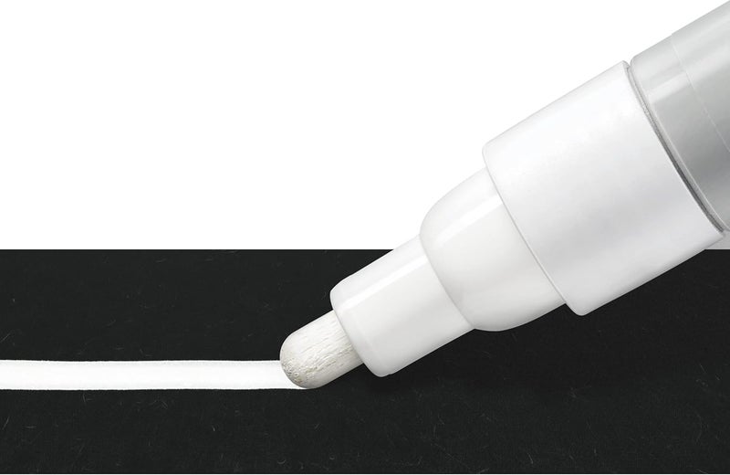 STAEDTLER Lumocolor 344-0 BK White Chalk Marker - Opaque, Wipeable, 2.4 mm Tip - Image 3