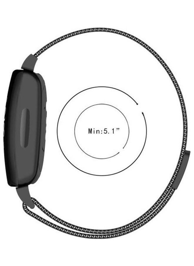 NIBEMINENT - Milanese Replacement Wrist Strap Watchband For Fitbit Inspire 2 Size:S Grey - Image 1