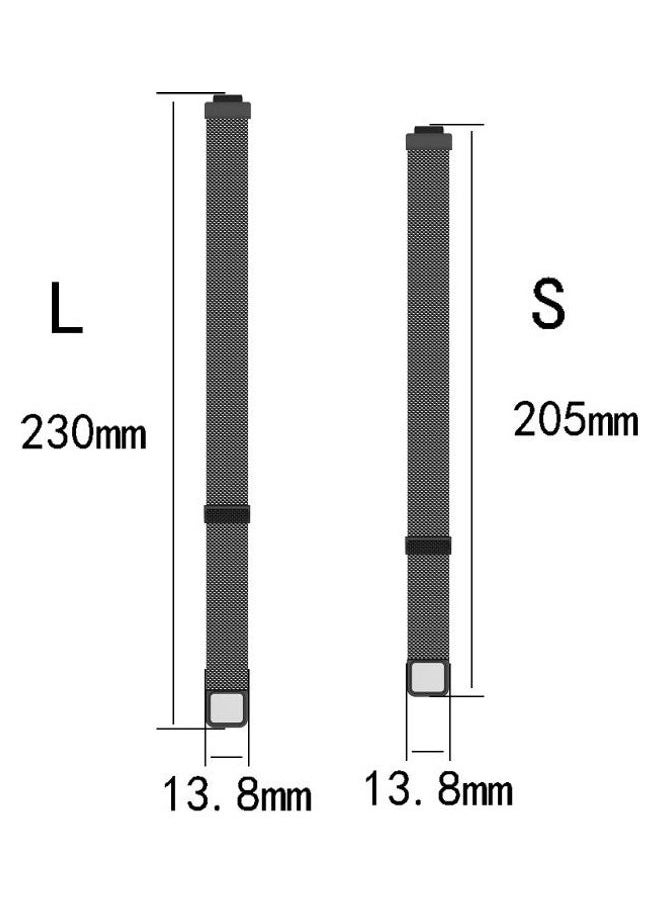 NIBEMINENT - Milanese Replacement Wrist Strap Watchband For Fitbit Inspire 2 Size:S Grey - Image 1