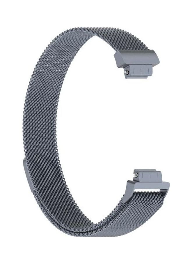 NIBEMINENT - Milanese Replacement Wrist Strap Watchband For Fitbit Inspire 2 Size:S Grey - Image 1