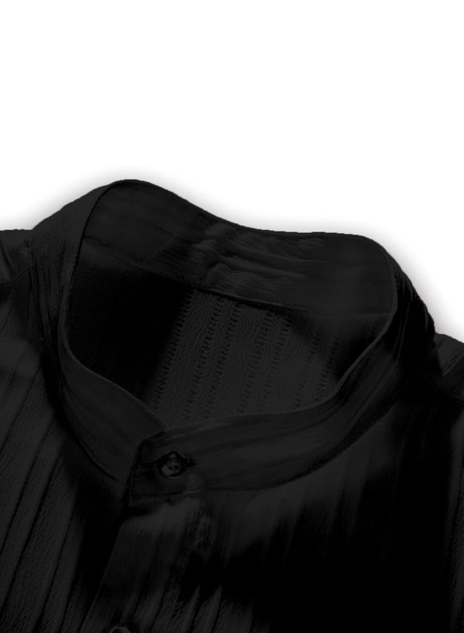 Take Two Men Textured Stand Collar Casual Shirt - Image 2