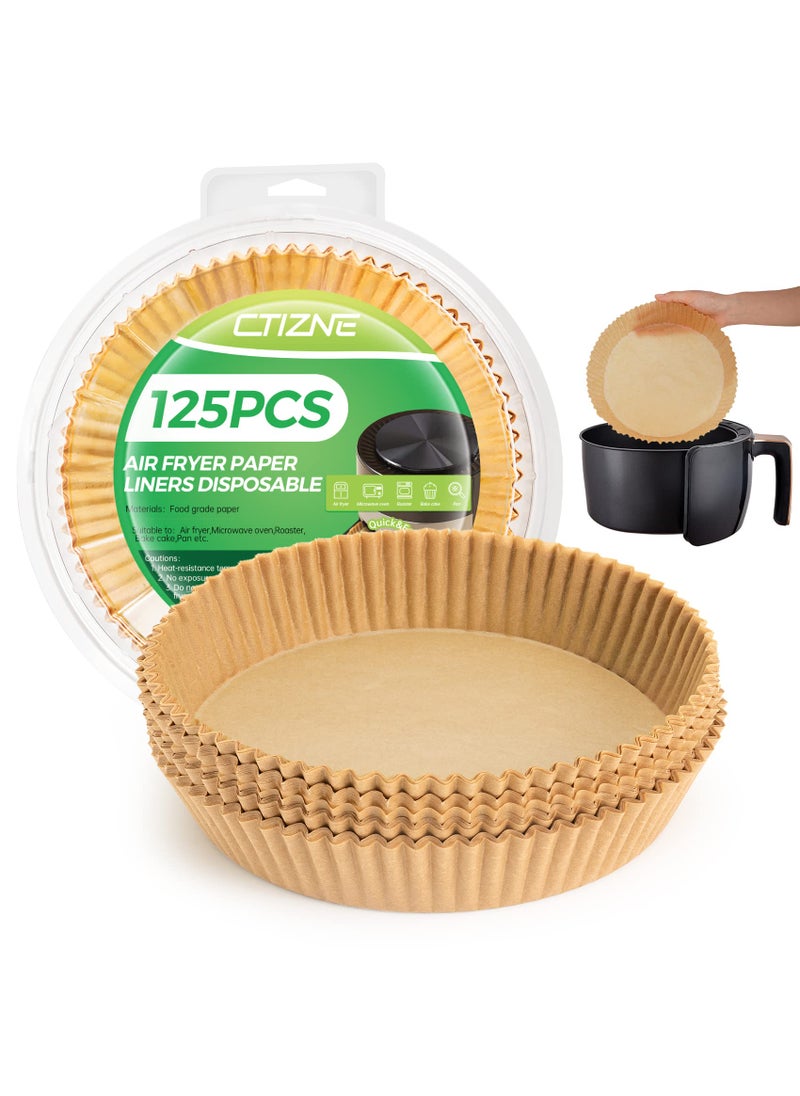 ctizne Air Fryer Disposable Paper Liners 125Pcs 8In Parchment Paper Food Grade Baking Liner for 58 QT Airfryer Basket 