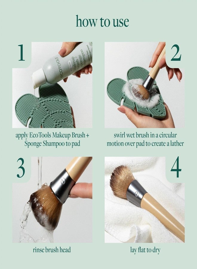 EcoTools Makeup Brush Cleansing Pad + Deep Clean Shampoo Bundle, Brush Cleaner Mat & Makeup Brush Cleanser For Deep Cleaning Tools, Clean Formula, Cruelty-Free, & Vegan, 2 Piece Set - Image 4