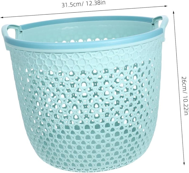 سلة غسيل كبيرة بمقبض بتصميم مجوف من مادة البولي بروبيلين سلة ملابس للحمام غرفة النوم المهجع منظم تخزين - Image 3