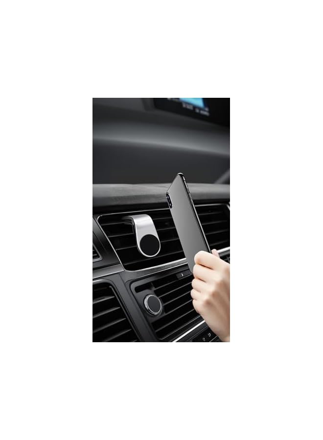 green tiger L-Type Universal Car Vent Magnetic Phone Holder - Silver, Adjustable & Secure Fit for All Smartphones, Easy Installation Without Blocking Airflow - Image 3