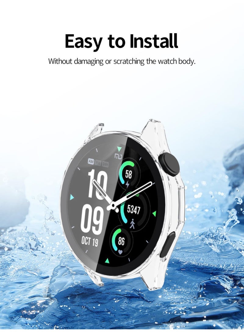 1Pcs For Huawei Watch GT6 46MM Smart Watch Case,Ultra-Thin Hard PC w/Glass Film Protective Cover,Case Cover for Huawei Watch GT6 46MM Accessories (Clear) - Image 2