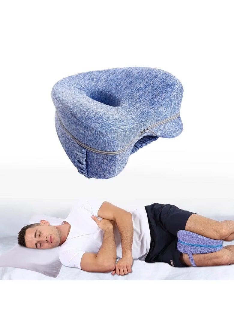 Knee Pillow Side Sleeper Leg Pillow Knee Pillow Side Knees Folder Leg Pads for Side Sleepers Orthopaedic Memory Foam Pillow Side Sleeper Support Legs Knee Back for Sciatica, Back, and Hip Pain Relie  - Image 1