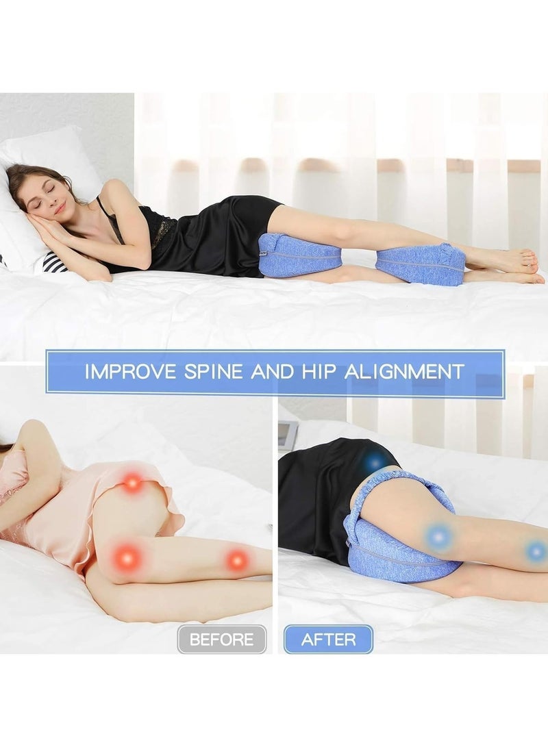 Knee Pillow Side Sleeper Leg Pillow Knee Pillow Side Knees Folder Leg Pads for Side Sleepers Orthopaedic Memory Foam Pillow Side Sleeper Support Legs Knee Back for Sciatica, Back, and Hip Pain Relie  - Image 3