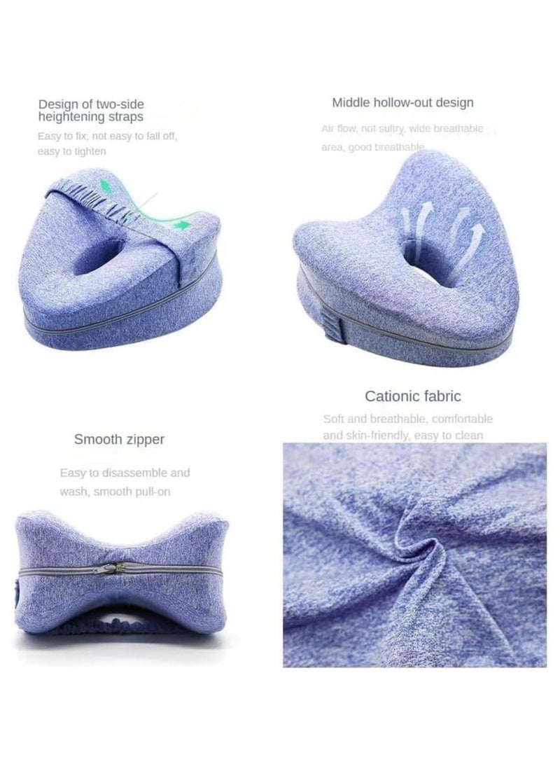 Knee Pillow Side Sleeper Leg Pillow Knee Pillow Side Knees Folder Leg Pads for Side Sleepers Orthopaedic Memory Foam Pillow Side Sleeper Support Legs Knee Back for Sciatica, Back, and Hip Pain Relie  - Image 2