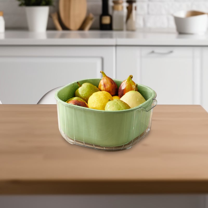 2pcs Vegetable Washing Basket Kitchen Draining Basket Double Layer Fruit Wash Basin - Image 4
