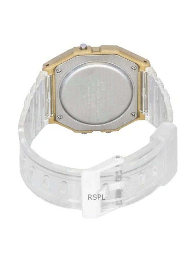 CASIO Vintage Digital Unisex Watch F-91WS-7A2, 38.2mm Gold Resin Case & Transparent Resin Strap, LED Light, Stopwatch, Alarm, 30 m WR - Image 3