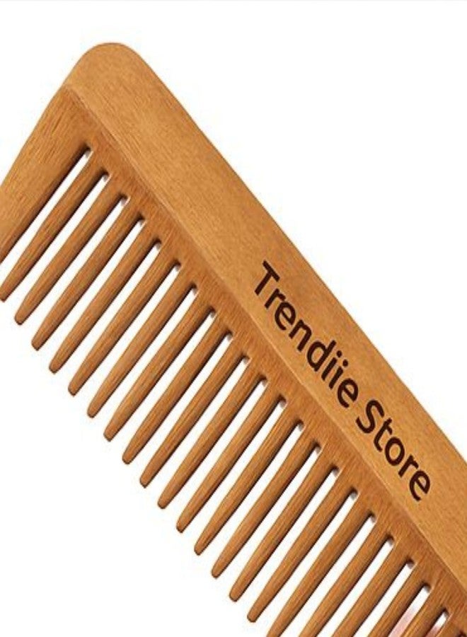 Trendiie Store Neem Wood Comb (1 Pc) | Natural Wooden Hair Comb | Anti-Static & Scalp-Friendly for Men & Women - Image 2