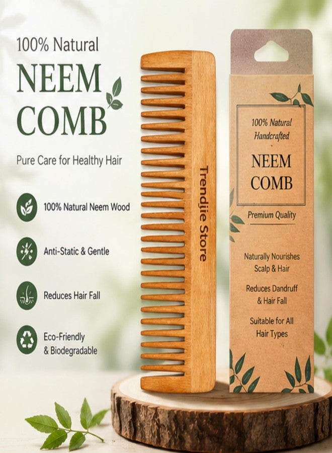 Trendiie Store Neem Wood Comb (1 Pc) | Natural Wooden Hair Comb | Anti-Static & Scalp-Friendly for Men & Women - Image 5