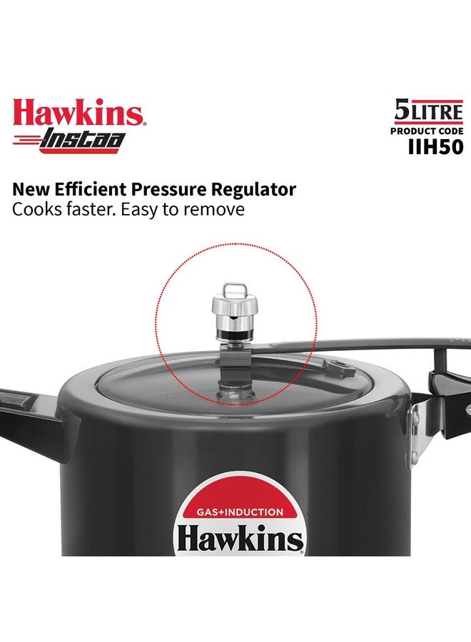 Hawkins 5 Litre Instaa Pressure Cooker, Induction Inner Lid Cooker, Tall Body Hard Anodised Cooker, Best Black Cooker, Black (Iih50) - Image 5