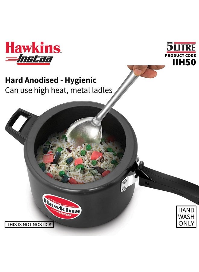 Hawkins 5 Litre Instaa Pressure Cooker, Induction Inner Lid Cooker, Tall Body Hard Anodised Cooker, Best Black Cooker, Black (Iih50) - Image 3