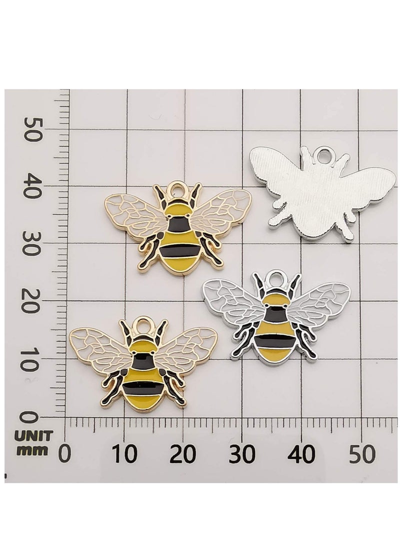 Excefore 20Pcs Honeybee Charms Assorted Gold Plated Enamel Bee Honeybee Charms For Jewelry Making Necklace Bracelet Earring, Diy, Jewelry Making Accessory, Exquisite, Decorative, Pendant, Women, Party - Image 3