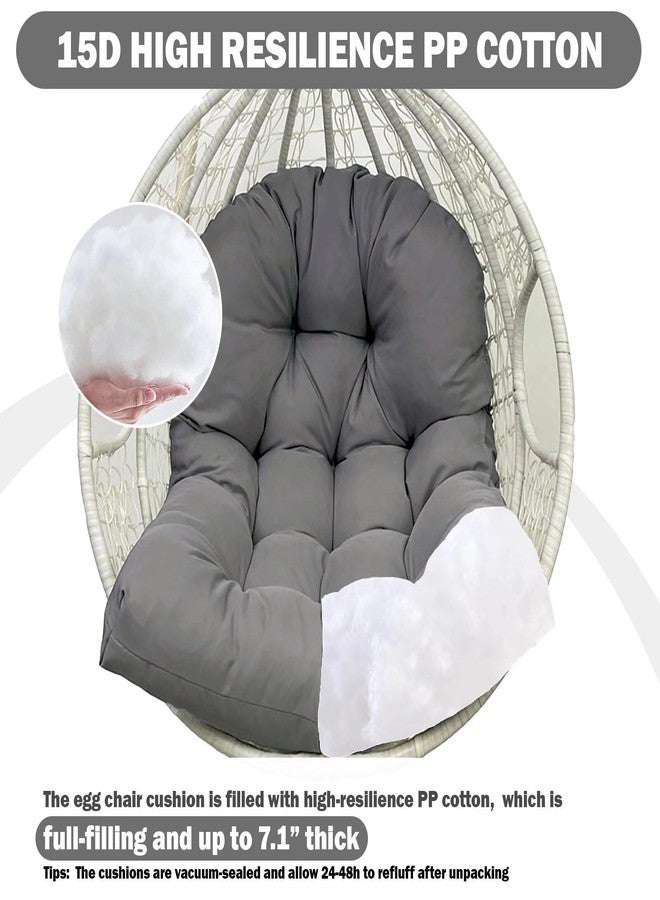 MQK Patio Egg Chair Cushion Replacement, Button Tufted Thick Outdoor Swing Chair Cushion with High Elasticity PP Cotton and Skin-Friendly Fabric, Hammock Cushion for Porch Furniture (Only Cushion) - Image 5