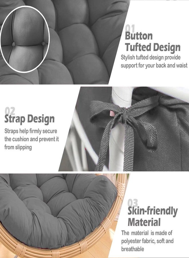 MQK Patio Egg Chair Cushion Replacement, Button Tufted Thick Outdoor Swing Chair Cushion with High Elasticity PP Cotton and Skin-Friendly Fabric, Hammock Cushion for Porch Furniture (Only Cushion) - Image 4