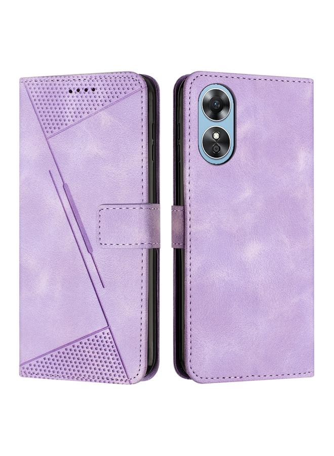 S-TOP Case For OPPO A17 / A17k Dream Triangle Leather Phone Case with Lanyard - Image 1