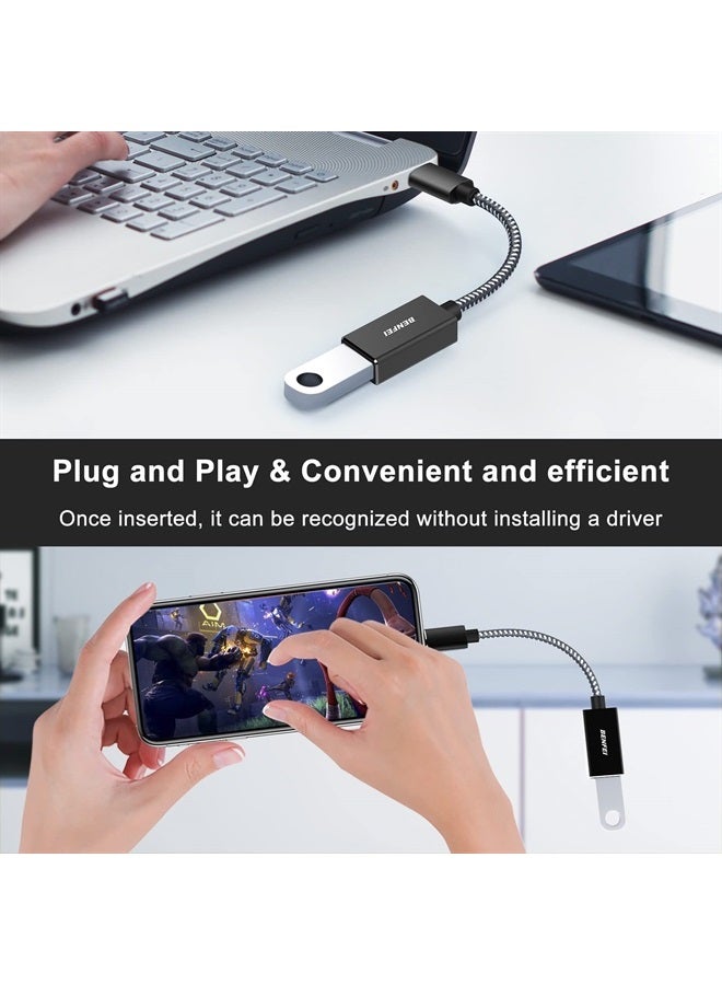 Benfei محول USB C إلى USB 3.0، عبوة 2 محول USB C إلى A ذكر إلى أنثى متوافق مع MacBook 2022 2021 2020، Samsung Galaxy Note 20، Galaxy S20 S21، Google Pixel، Nexus، والمزيد - Image 3
