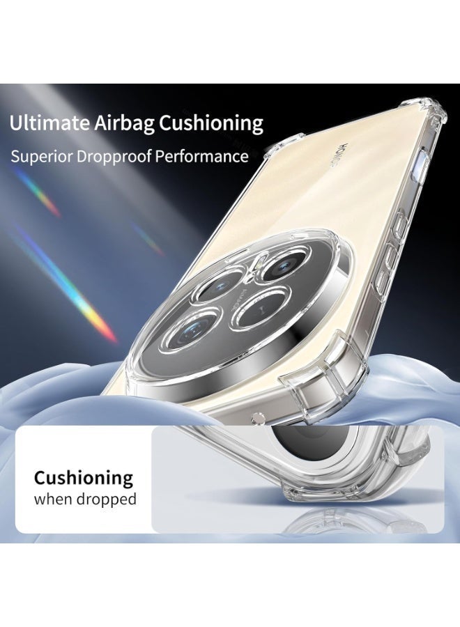 Case for Honor Magic 8 Pro, Ultra Slim Crystal Clear Anti-Scratch Bumper Cover Flexible Soft TPU Anti-Fall Reinforced Corner Shockproof Transparent Phone Case for Honor Magic8 Pro - Image 4