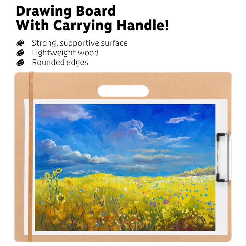 TX liteart 13" x 17" Artist Sketch Board with Handle - Portable Clipboard for Painting and Drawing, Art Supplies for Adults by TX Liteart - Image 5