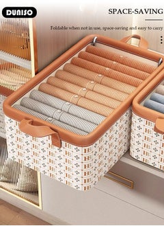 DUNISO 3 Pieces  Closet Storage Bins, HB Steel Frame Storage with Handles, Washable Closet Storage Boxes , Stackable Wardrobe Clothes Organizer, Multi-Purpose Usage Closet Storage Basket, Cube Storage Bin for Clothes Wardrobe Home Bedroom Office(40*25*20cm)  - Image 2