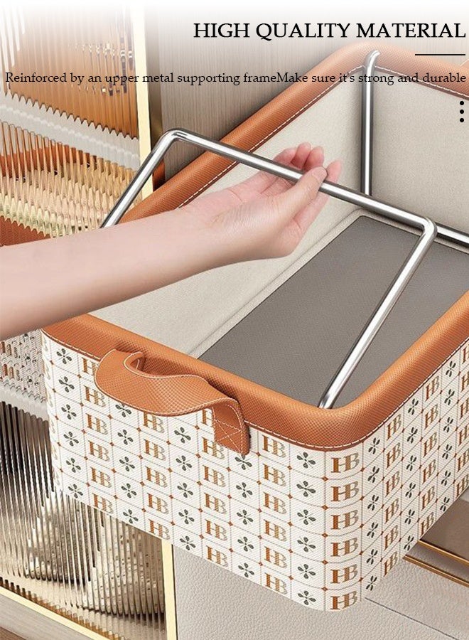 DUNISO 3 Pieces  Closet Storage Bins, HB Steel Frame Storage with Handles, Washable Closet Storage Boxes , Stackable Wardrobe Clothes Organizer, Multi-Purpose Usage Closet Storage Basket, Cube Storage Bin for Clothes Wardrobe Home Bedroom Office(40*25*20cm) - Image 5