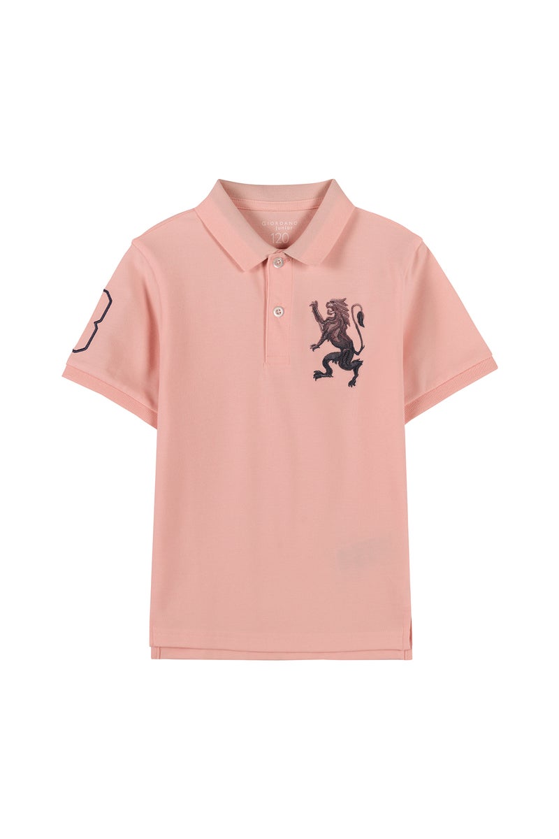 GIORDANO Junior's Pink Lion Polo for Boys - Image 1