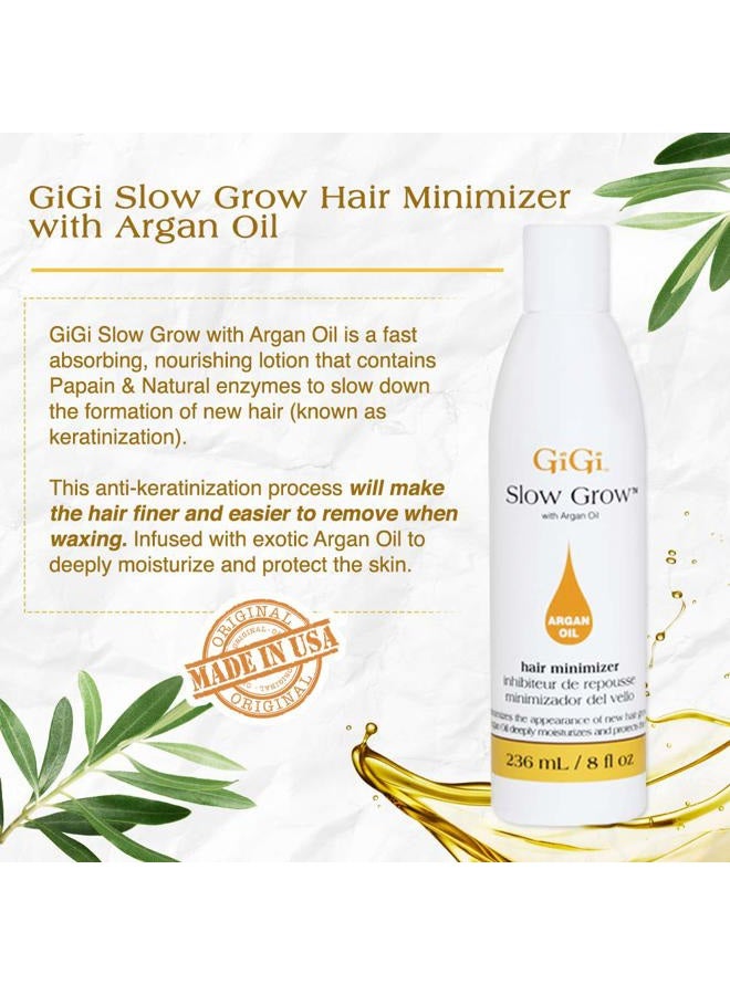 GiGi علاج ما بعد الشمع، لوشن مثبط نمو الشعر البطيء مع زيت الأركان، يقلل من نمو الشعر للرجال والنساء، 8 أونصات، عبوة واحدة - Image 4