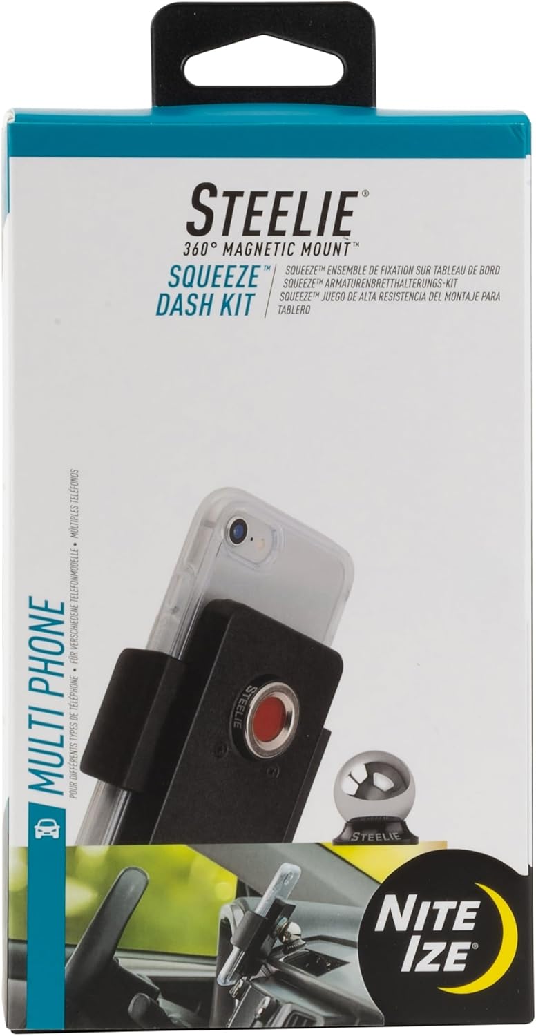 Nite Ize Steelie Squeeze Dash Kit - Universal Dashboard Magnetic Car Mount Holder - Image 1