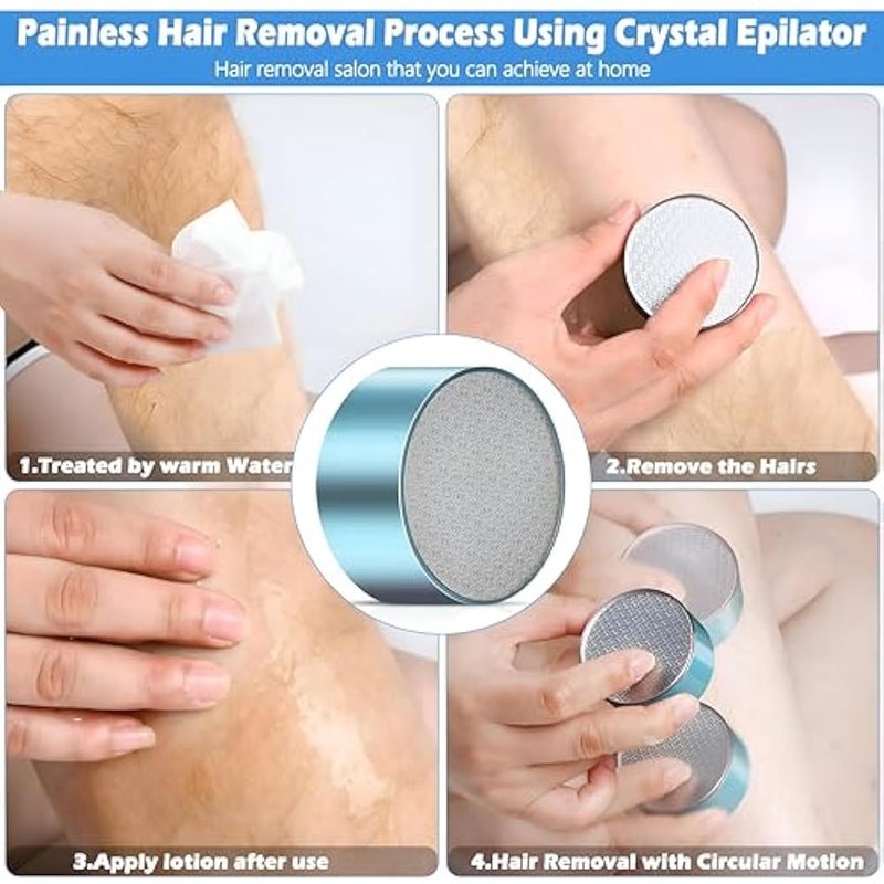 2025 Innovative Hair Removal Exfoliator for Women and Men, Double Sided Exfoliation, Painless Smooth Use on Arms, Legs, Back and Full Body, Exfoliates Dead Skin (2 Crystal) - Image 2