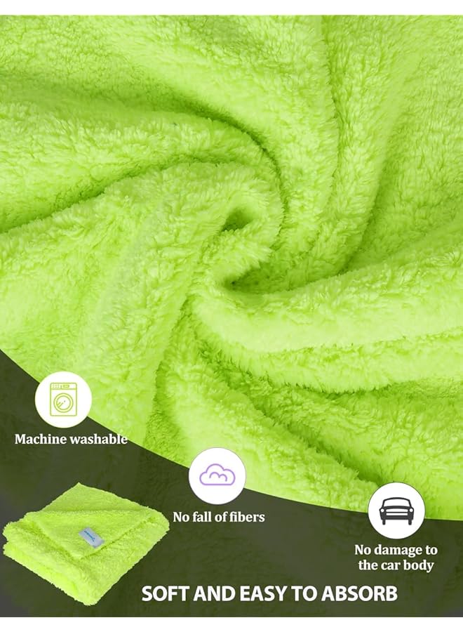 KASTWAVE Microfiber Cleaning Cloth For Car, 6 Pack 16In*16In Ultra Absorbent Car Drying, Polishing, Buffing & Interior Detailing Towel, Lint Free, Solid Color, Machine Washable - Image 2