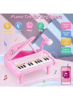 TOY GARDEN Toddler Piano Toy Keyboard Pink – 24-Key Multifunctional Toy Piano for Girls | Birthday Gift for 1-4 Year Old Kids  - Image 2