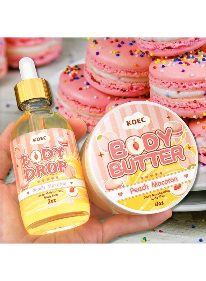 KOEC مجموعة العناية بالجسم: كريم جل الجسم وقطرات الجسم وزيت مرطب للجسم يترك البشرة ناعمة ومتألقة دون أن تكون دهنية، كريم مغذي مرطب لتفتيح البشرة، لوشن للجسم، زيت عطر، كريم للجسم وزيت للجسم - Image 2