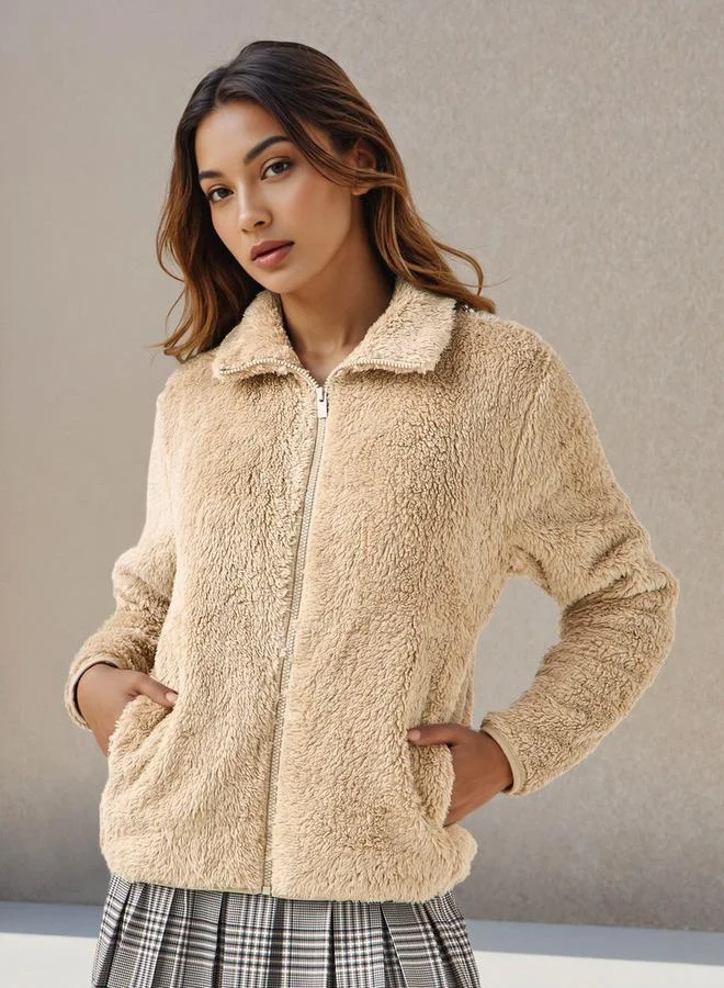 سبلاش فيڤ Polyester Jacket with Sherpa Lining