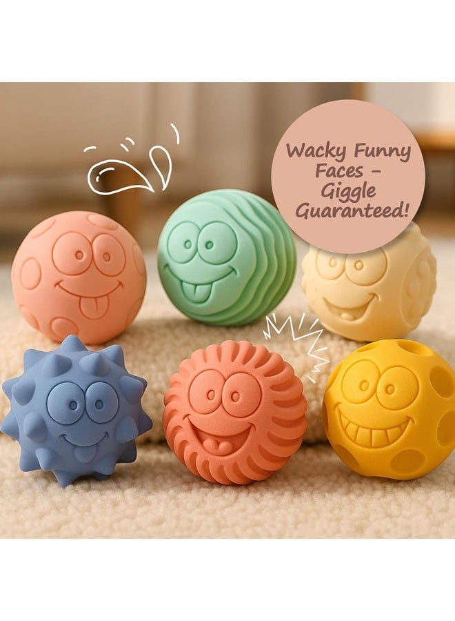 Montessori Toys , Sensory Balls Toys with 6 Pcs Set,Soft Ball for 3 to 12 Month Baby for Brain Development Soft Silicone Rubber - Image 3
