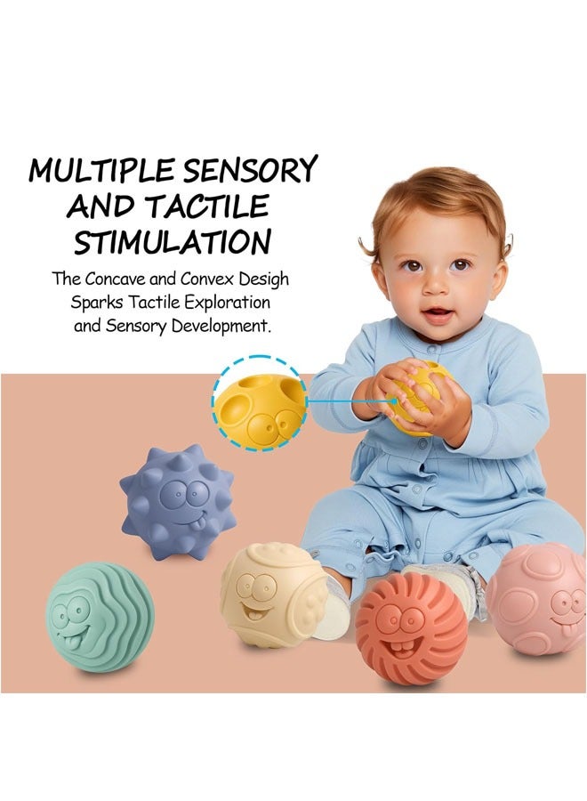 Montessori Toys , Sensory Balls Toys with 6 Pcs Set,Soft Ball for 3 to 12 Month Baby for Brain Development Soft Silicone Rubber - Image 5