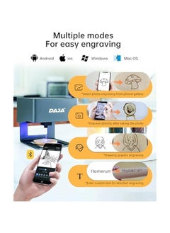 Generic DAJA DJ6 Pro Laser Engraver with Higher Columns Portable Laser Engraving Machine Kits for DIY Supports Win/Mobile System/Offline Laser Cutter (Working area 3.15 * 3.15 inches)  - Image 4